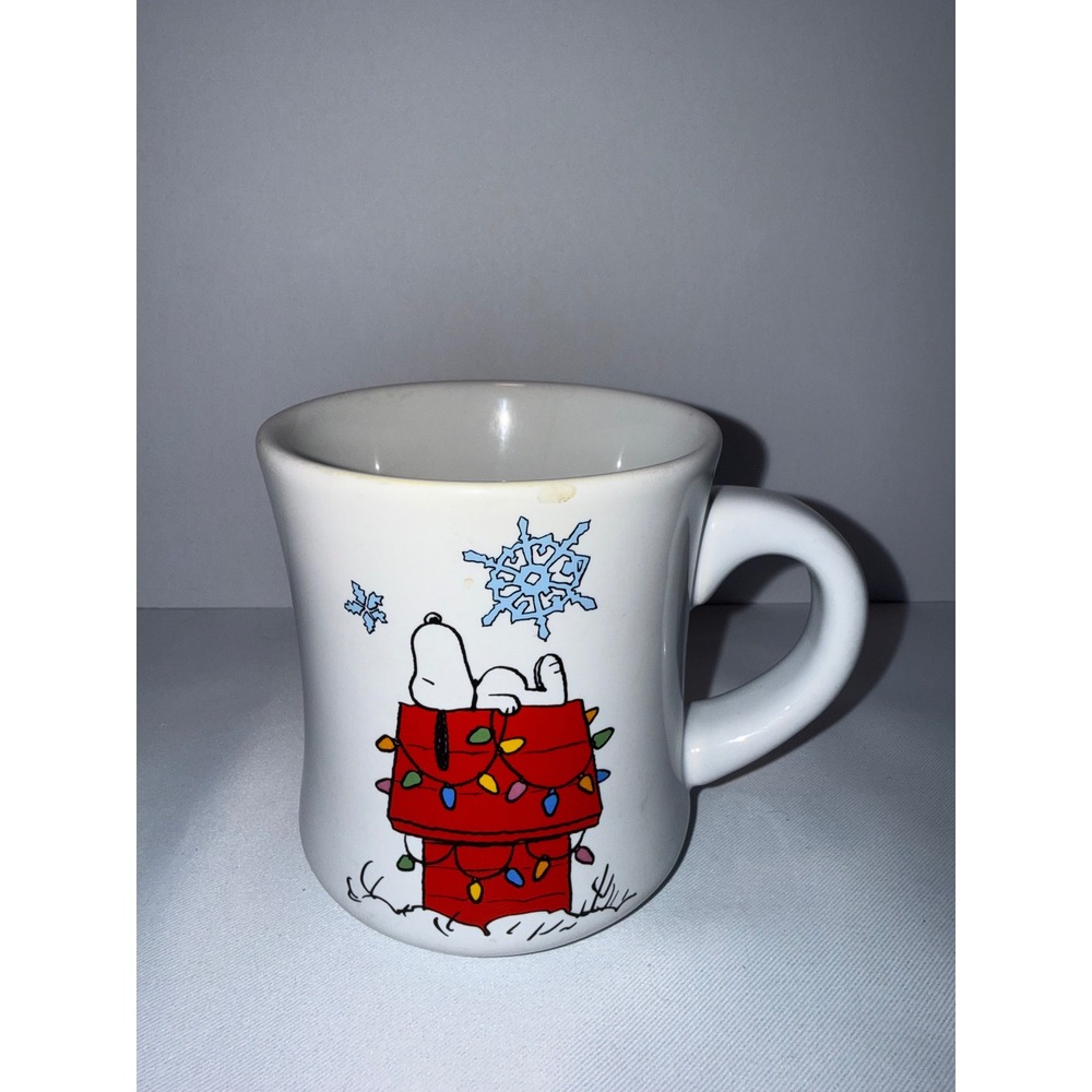 Peanuts Snoopy Charlie Brown Christmas Ceramic Coffee Mug Vandor Holiday White